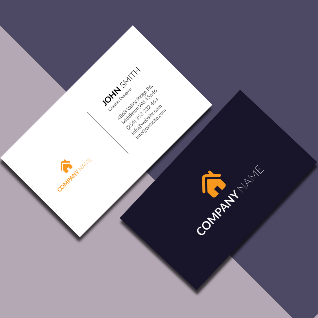 Simple and Elegant Business Card Template preview image.