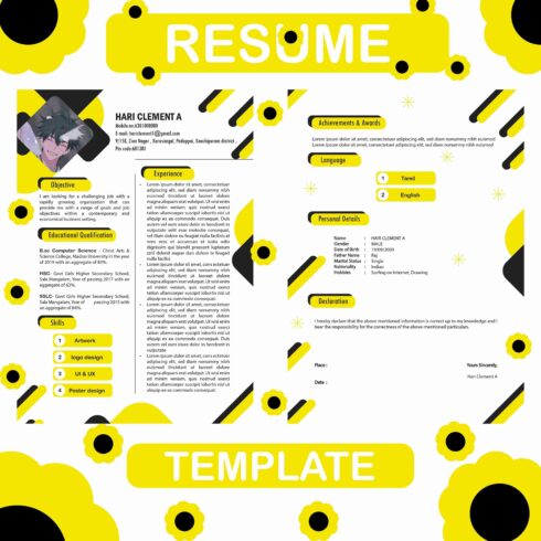RESUME TEMPLATE cover image.