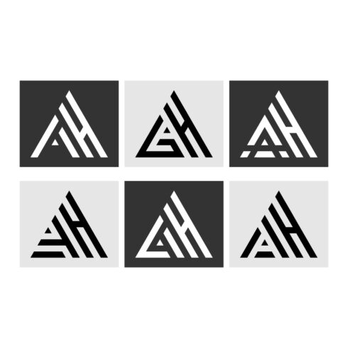 Triangle Logo Letters Design editable vector template cover image.