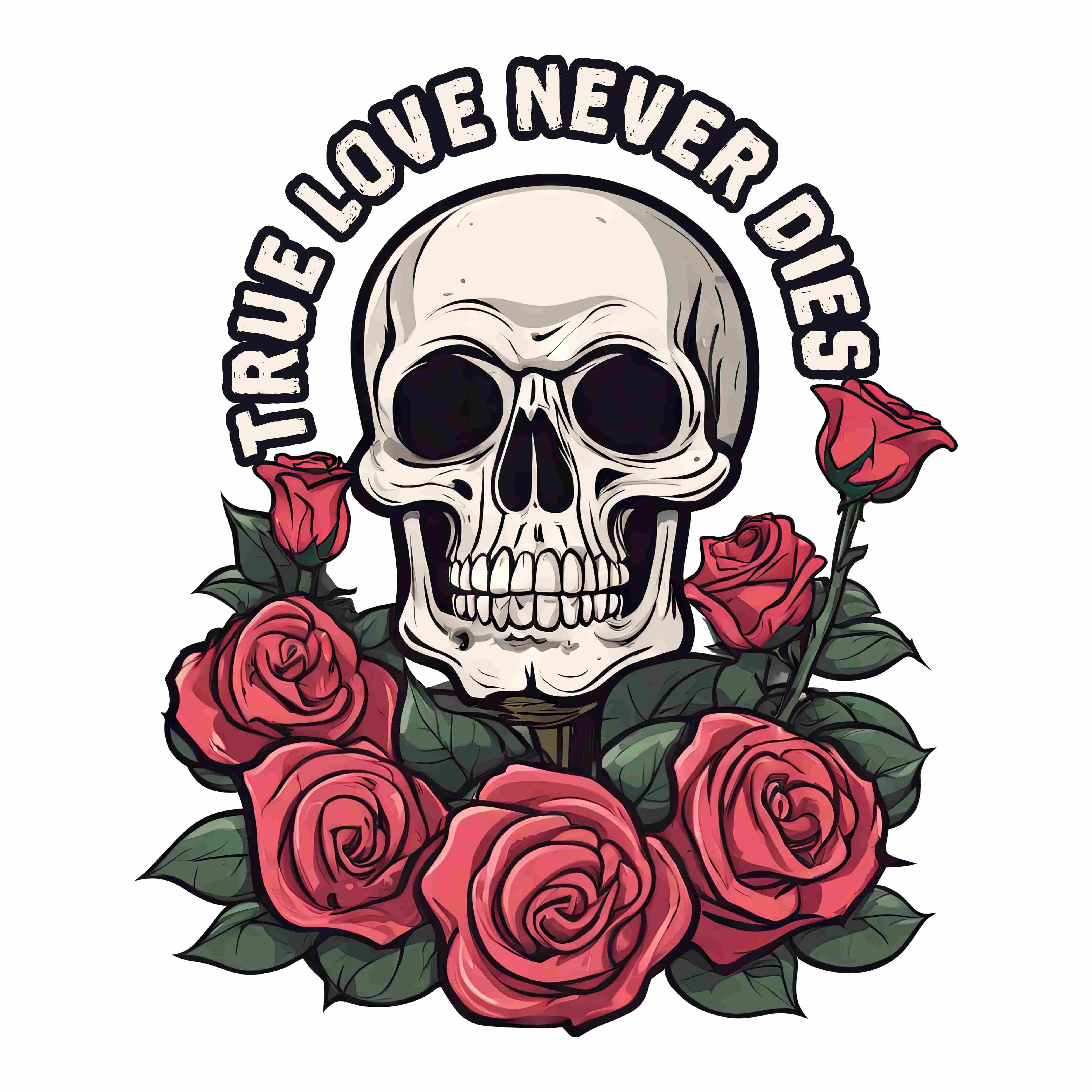 True Love Never Dies | Love T-Shirt Design PNG cover image.