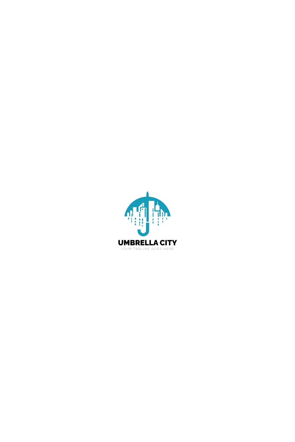 Initial City umbrella logo design pinterest preview image.
