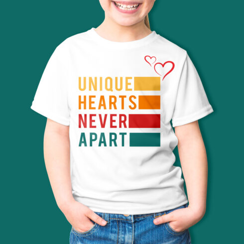 Unique hearts never apart tshirt design cover image.