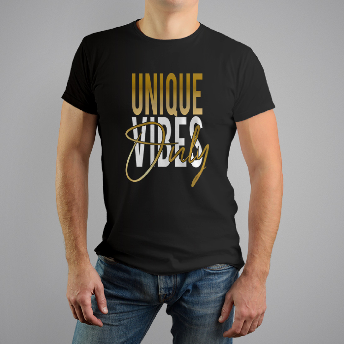 Unique vibes only tshirt design cover image.