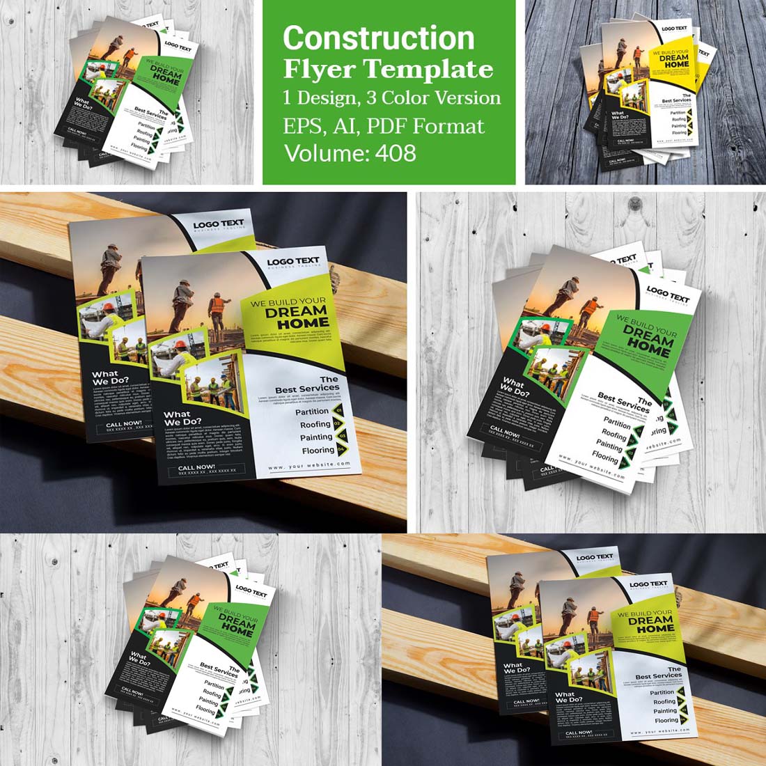 Construction Flyer Template cover image.