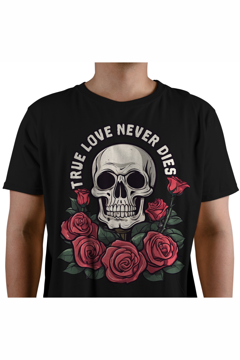 True Love Never Dies | Love T-Shirt Design PNG pinterest preview image.