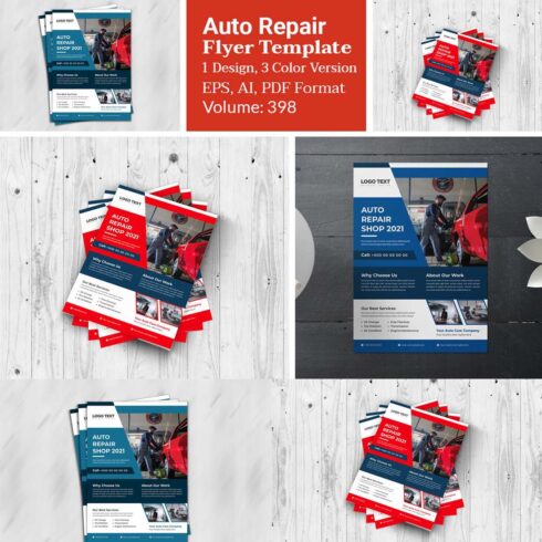 Auto Car Repair Flyer Design cover image.