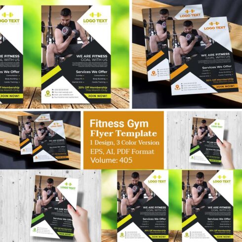 Modern Fitness Gym Flyer Templates cover image.