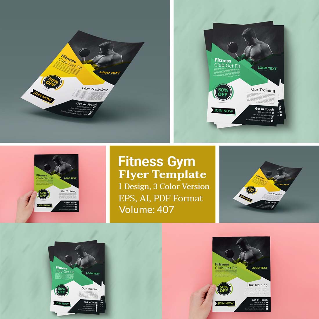 Fitness Gym Flyer Templates cover image.