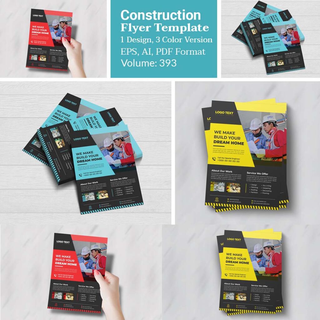 Construction Company Flyer Design - MasterBundles