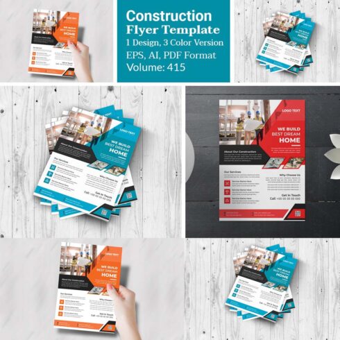 Construction Flyer Design Template cover image.