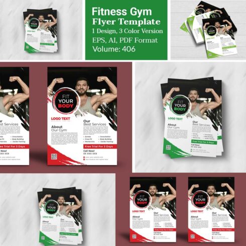 Modern Fitness Flyer Templates cover image.
