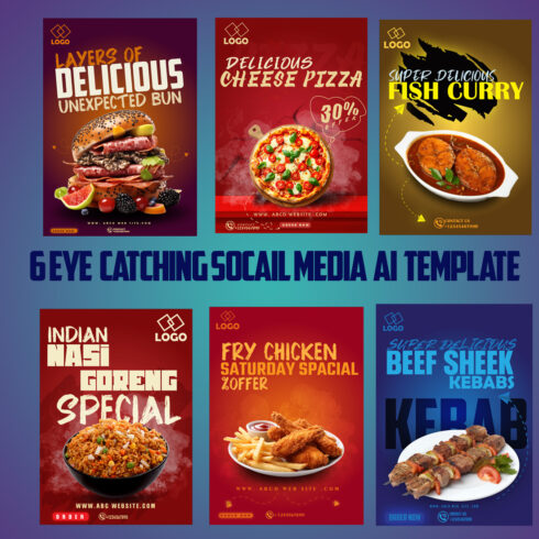6 Eye catching Social Media Al Template cover image.