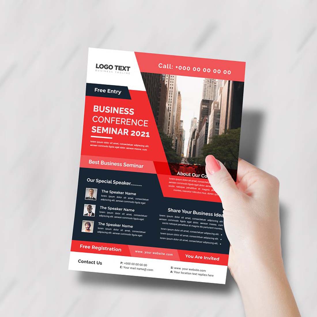 Business Conference Flyer Template preview image.