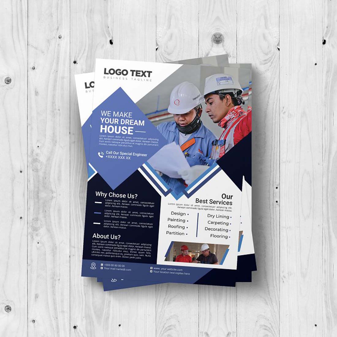 Building Construction Flyer Template preview image.