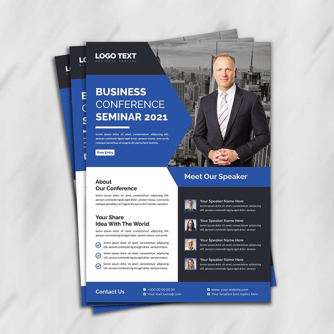 Business Conference Flyer Template preview image.