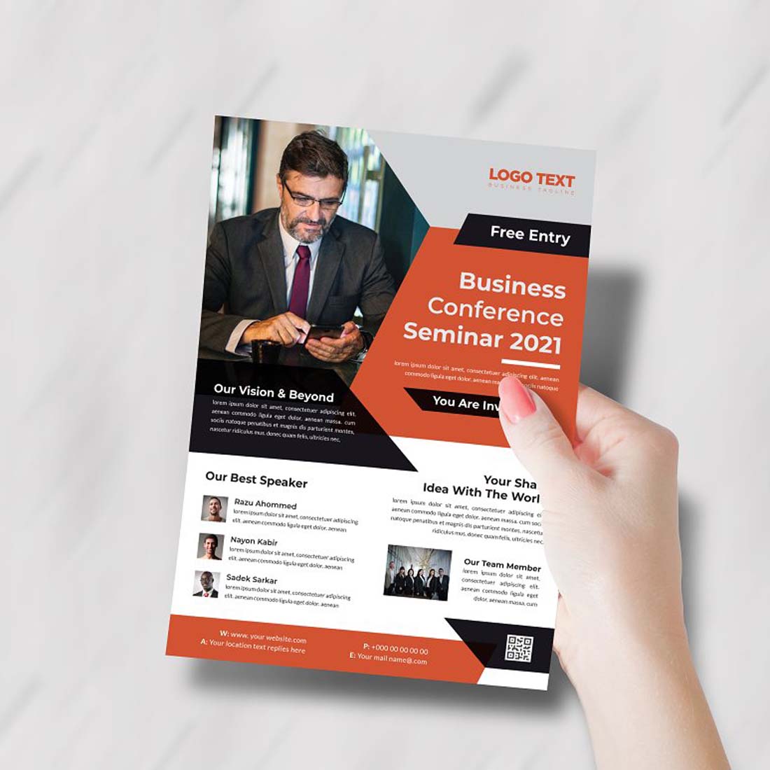 Creative Business Conference Flyer Template preview image.