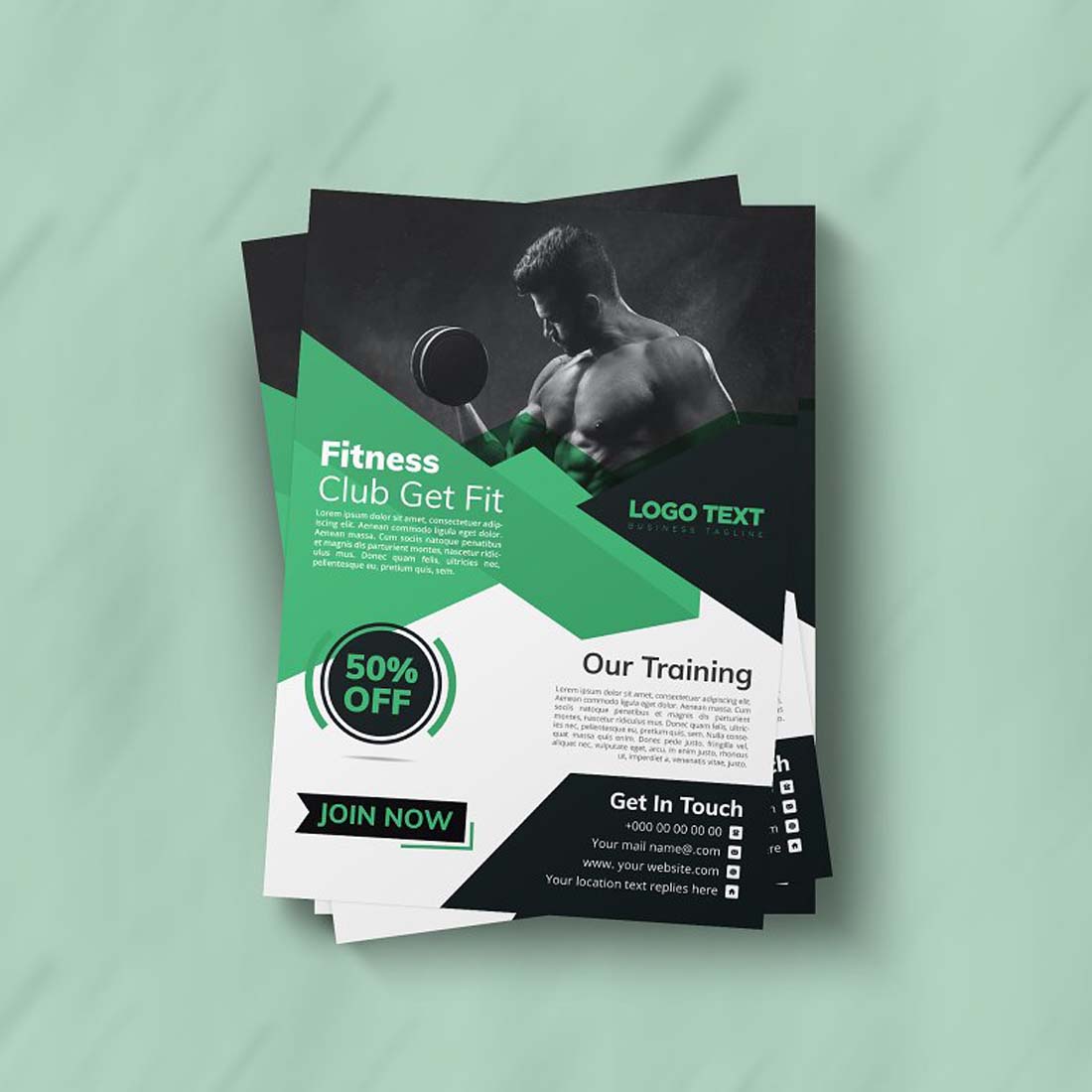 Fitness Gym Flyer Templates preview image.