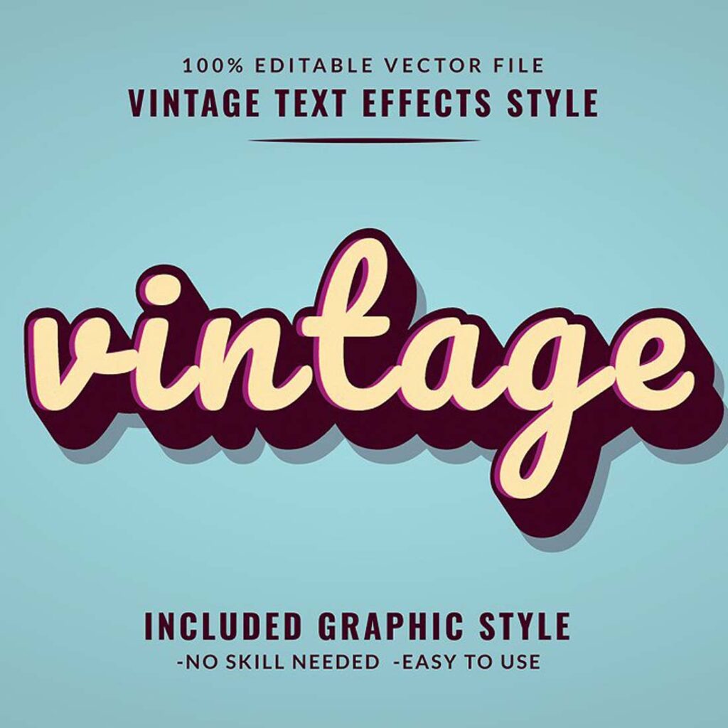 Editable Vector Retro Text Bundle - MasterBundles
