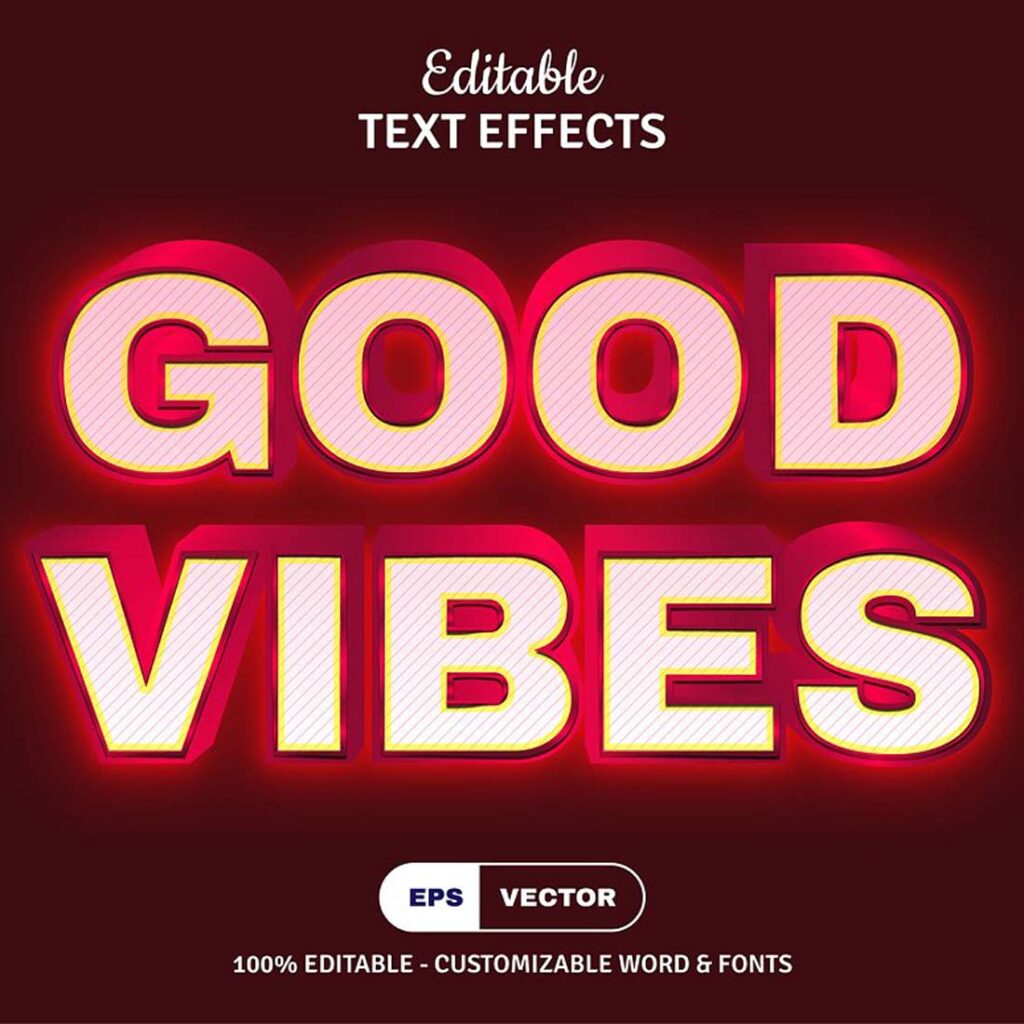 Vector Editable 3D Text Effect - MasterBundles