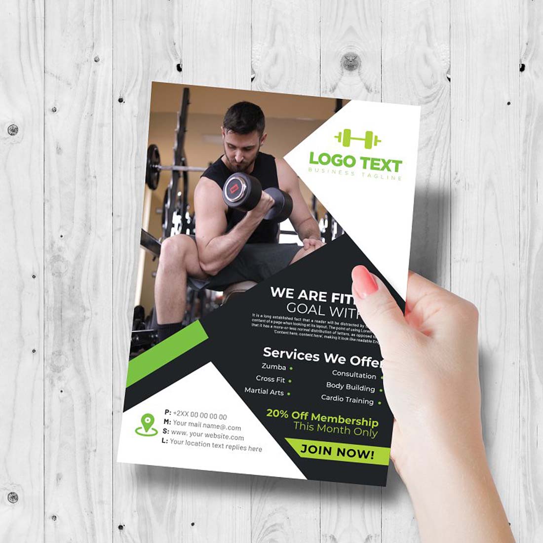 Modern Fitness Gym Flyer Templates preview image.