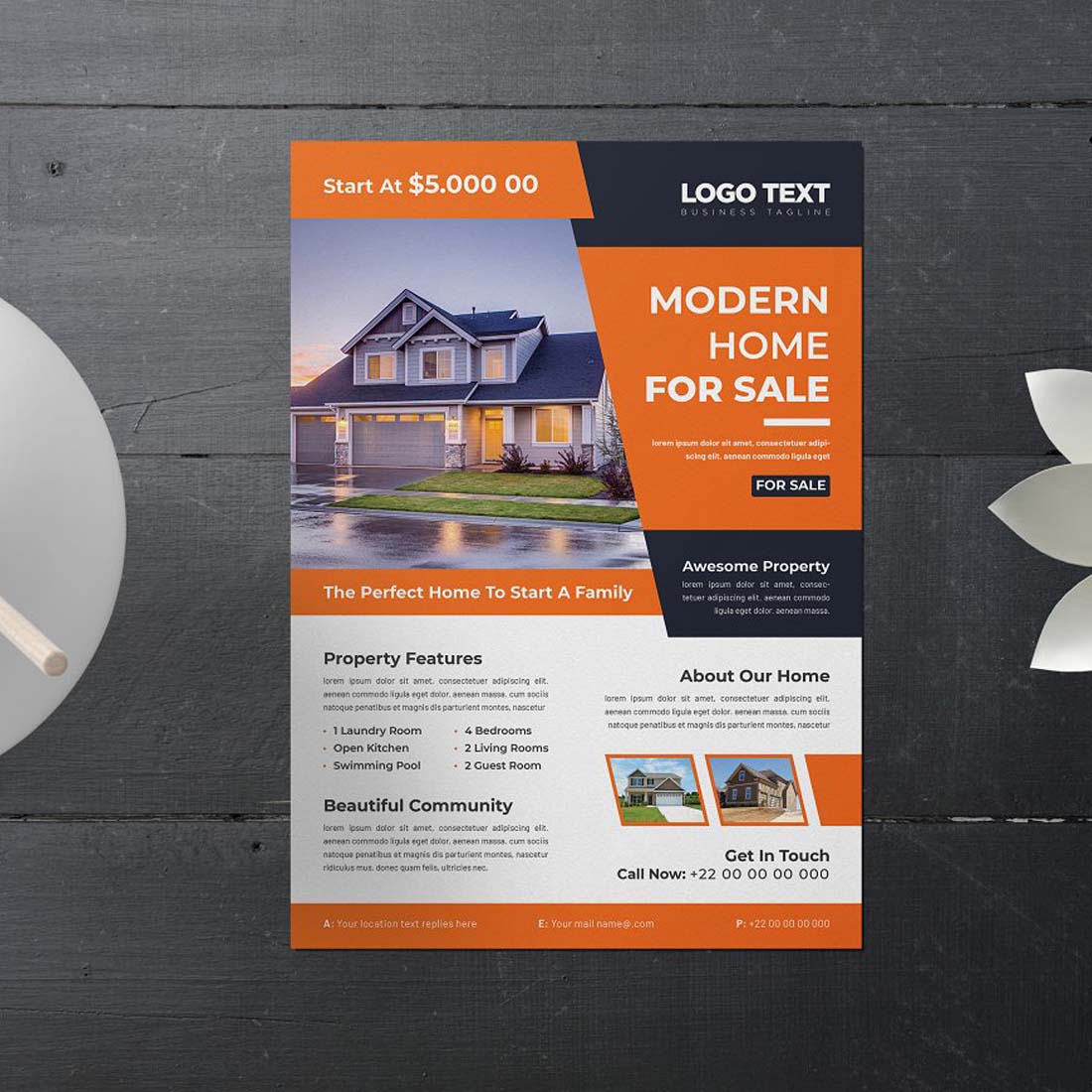 Modern Home Sale Flyer Design preview image.