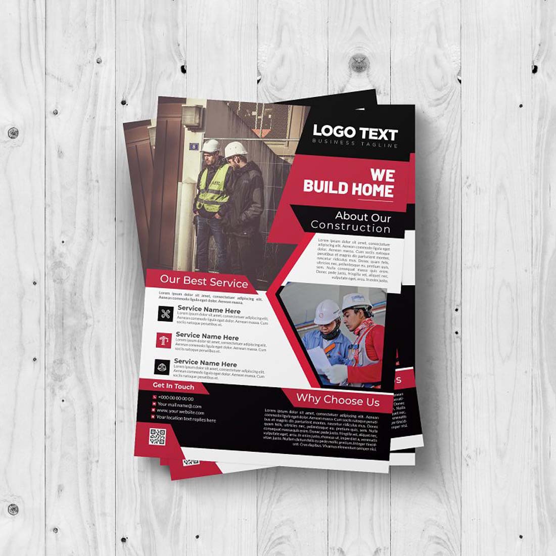 Building Construction Flyer Template preview image.