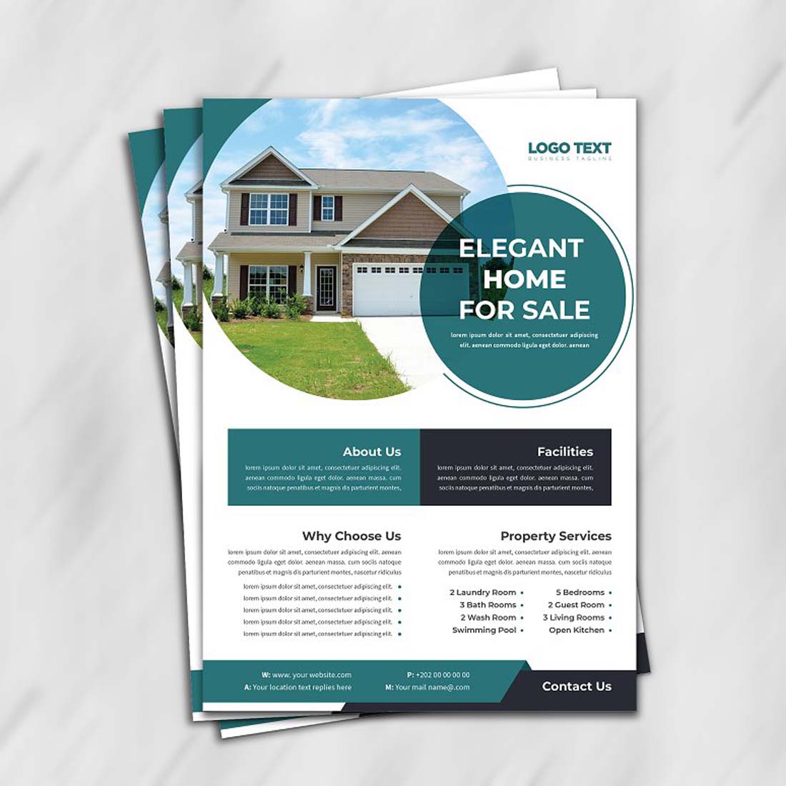 Home Real Estate Flyer Design preview image.