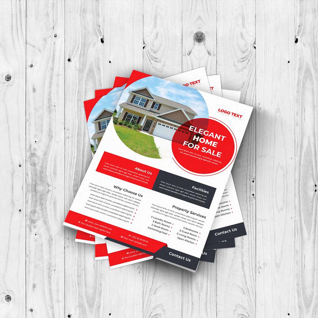 Home Real Estate Flyer Design preview image.