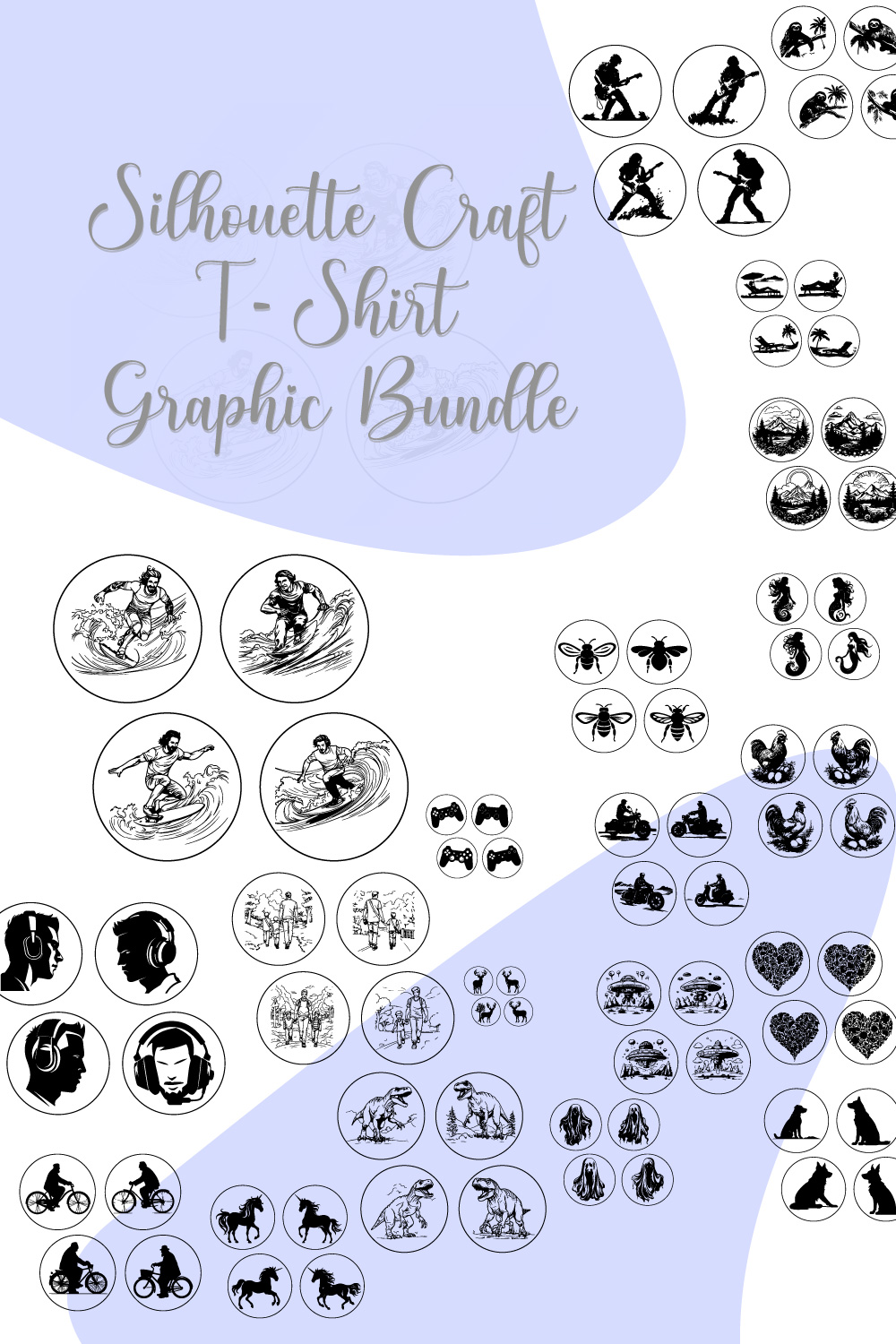 Silhouette Craft T-Shirt Graphic Bundle pinterest preview image.