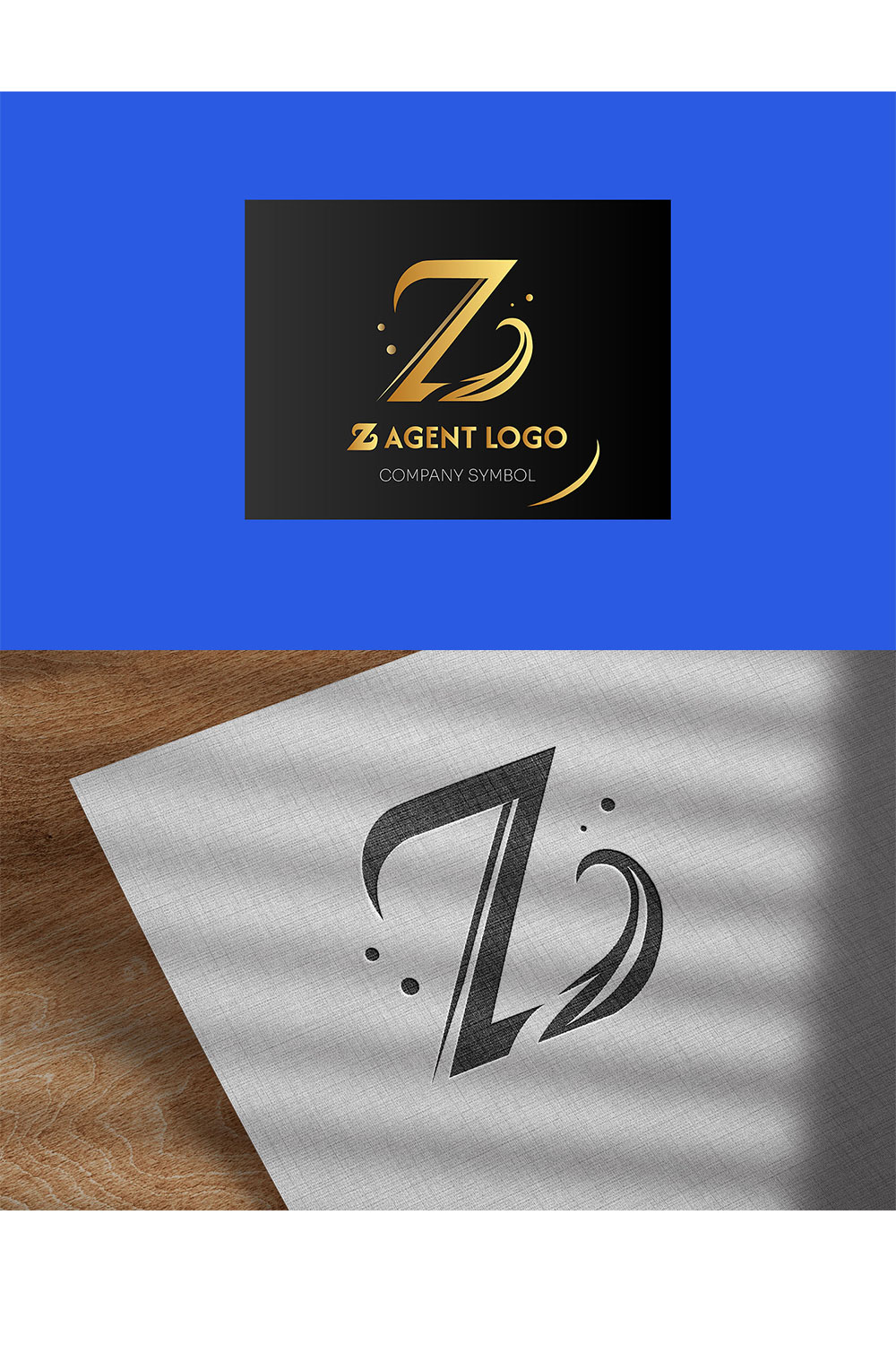 Z Logo Design || Number 01 Editable Logo Template pinterest preview image.