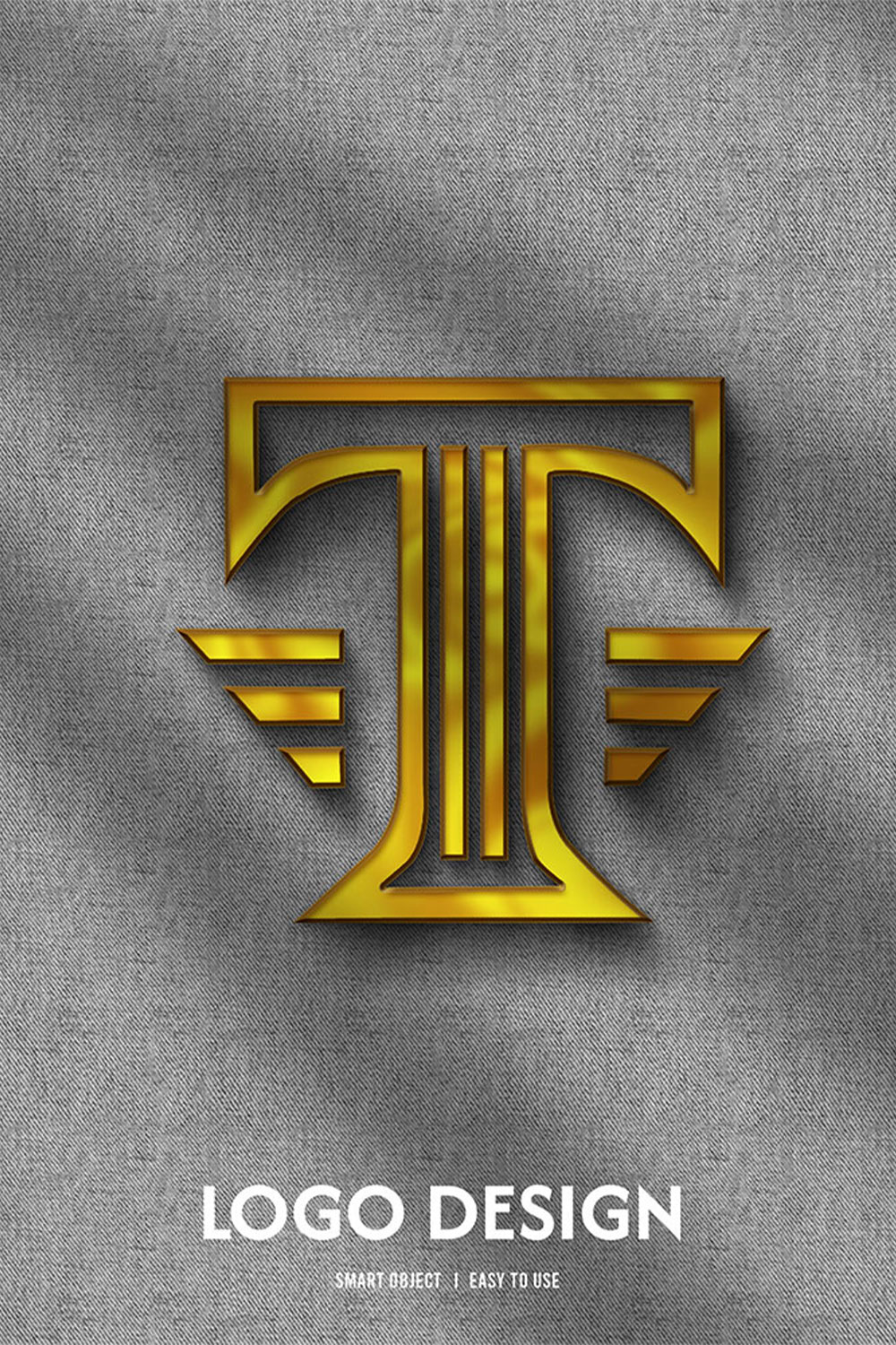 T letter Logo Template pinterest preview image.