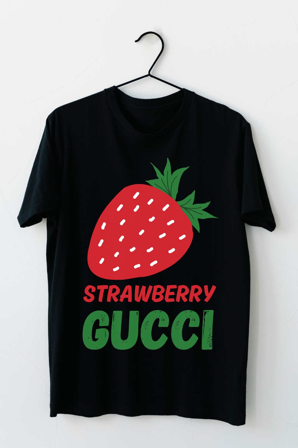 Strawberry T-Shirt Design pinterest preview image.