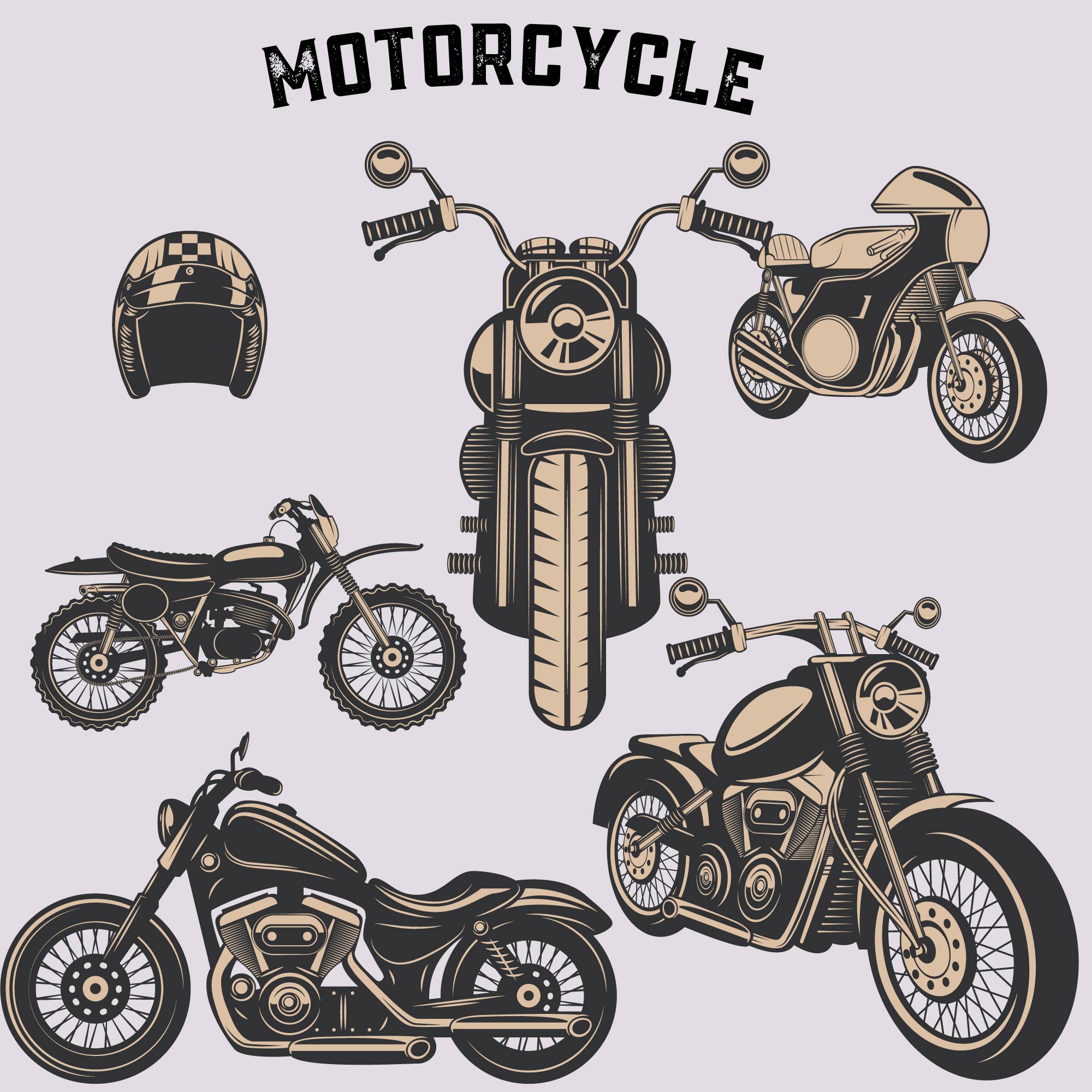 Retro Motorcycle Design Elements cover image.