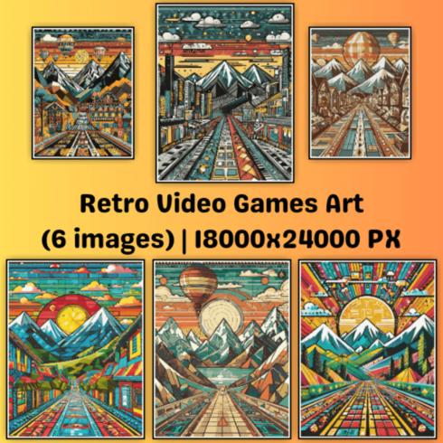 Pixel Nostalgia: Retro Video Games Artwork Wall Art Sets cover image.