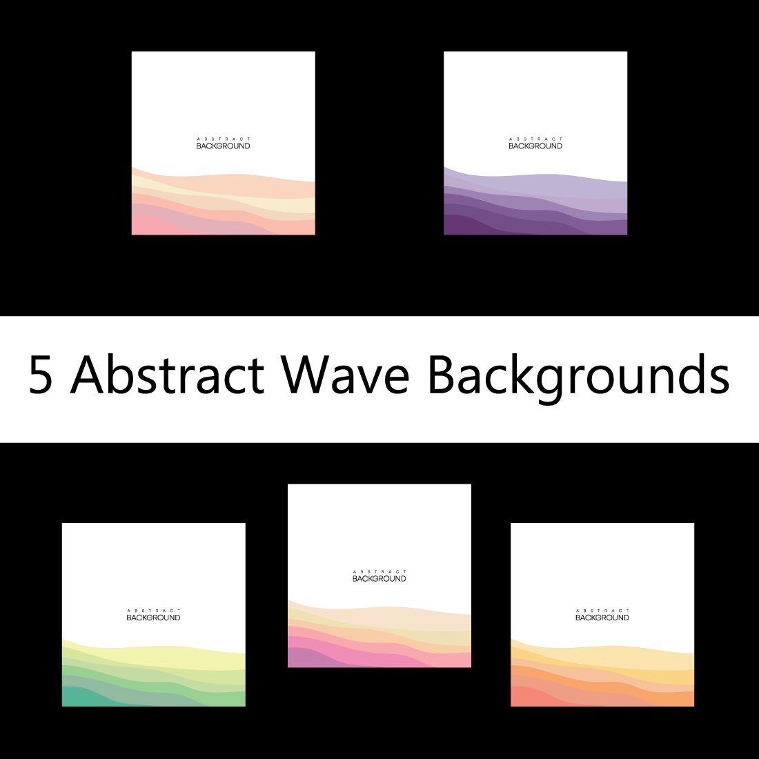 5 Abstract Wave Backgrounds preview image.