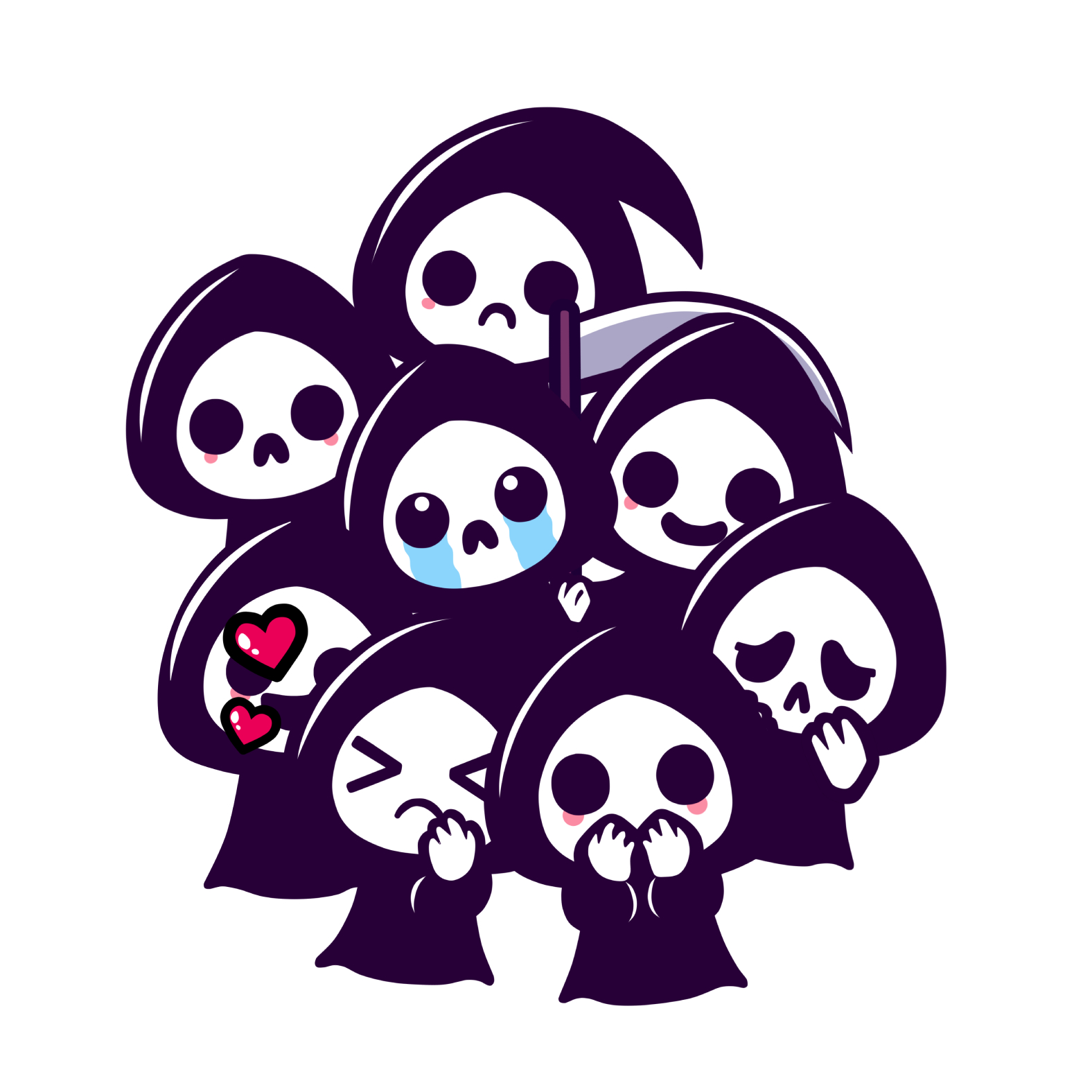 Sticker pack with cute death cover image.