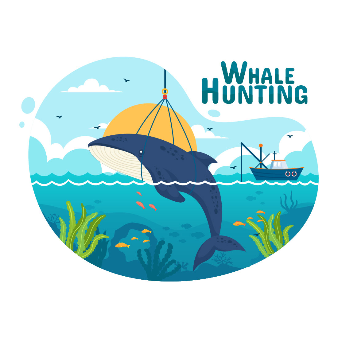 10 Whale Hunting Illustration cover image.
