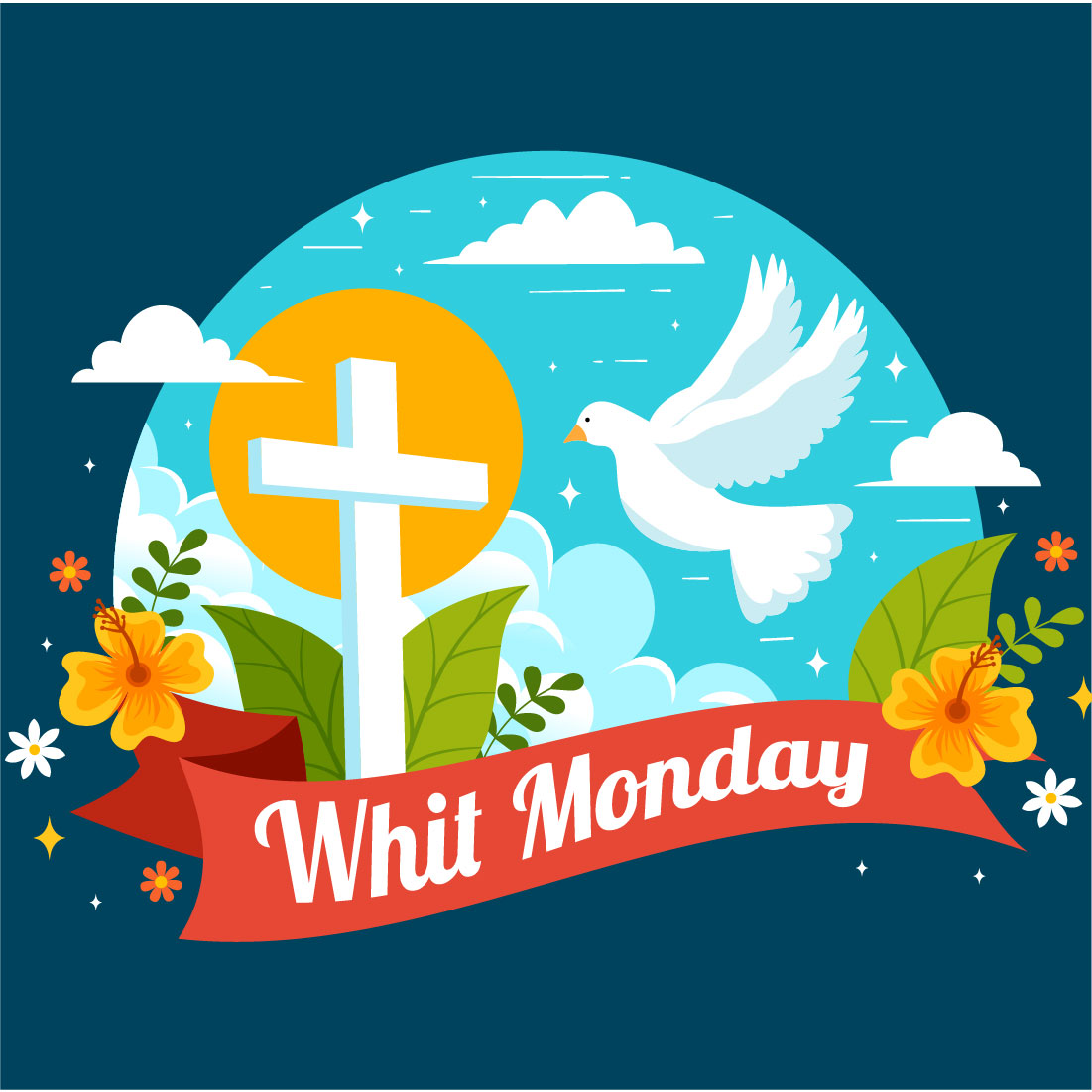 12 Whit Monday Illustration preview image.