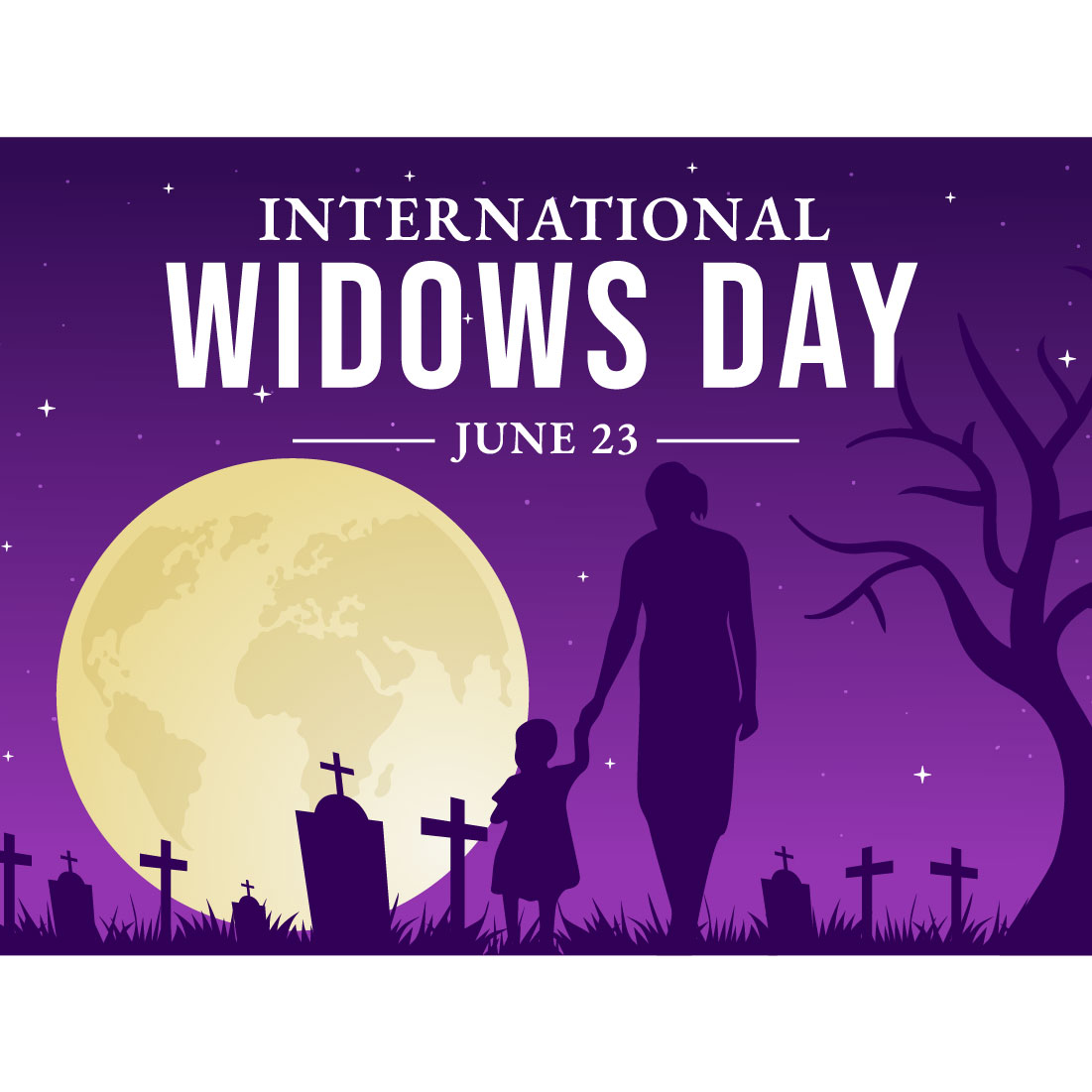 12 International Widows Day Illustration preview image.