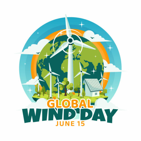 12 Global Wind Day Illustration cover image.