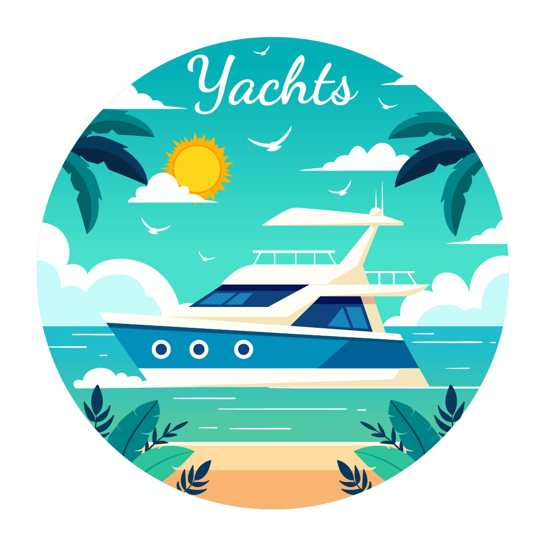 12 Yachts Illustration preview image.