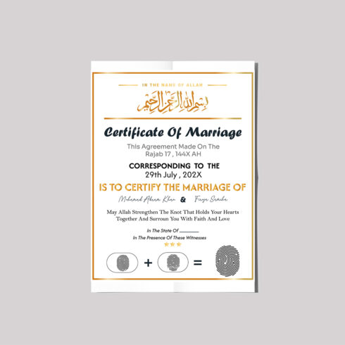 Certificate Of marriage for Islamic Verify cover image.