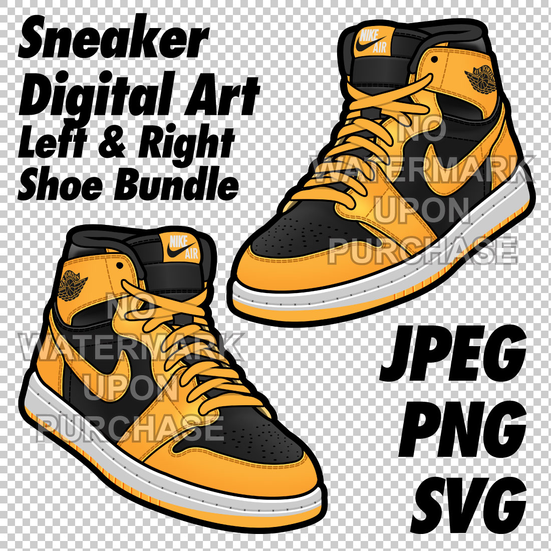 Air Jordan 1 Pollen JPEG PNG SVG right & left shoe bundle cover image.