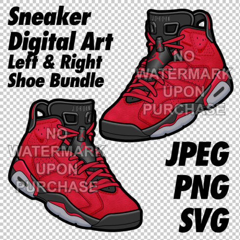 Air Jordan 6 Toro JPEG PNG SVG right & left shoe bundle cover image.