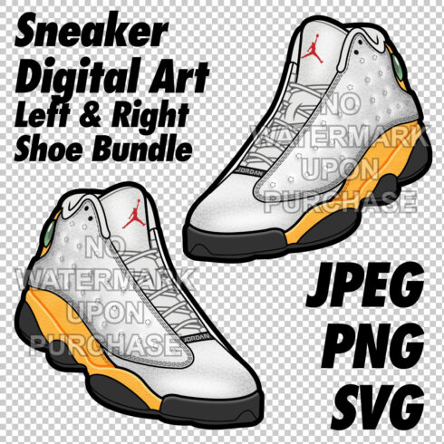 Air Jordan 13 Del Sol JPEG PNG SVG right & left shoe bundle cover image.