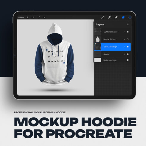 8 Mockups Man Hoodie for Procreate cover image.