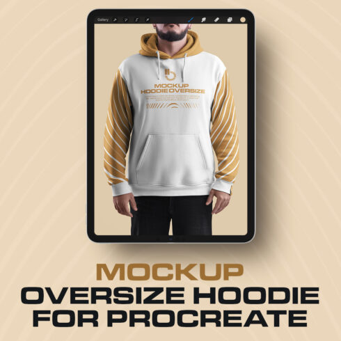 4 Mockups Oversize Hoodie Front, Back and Side View for Procreate cover image.