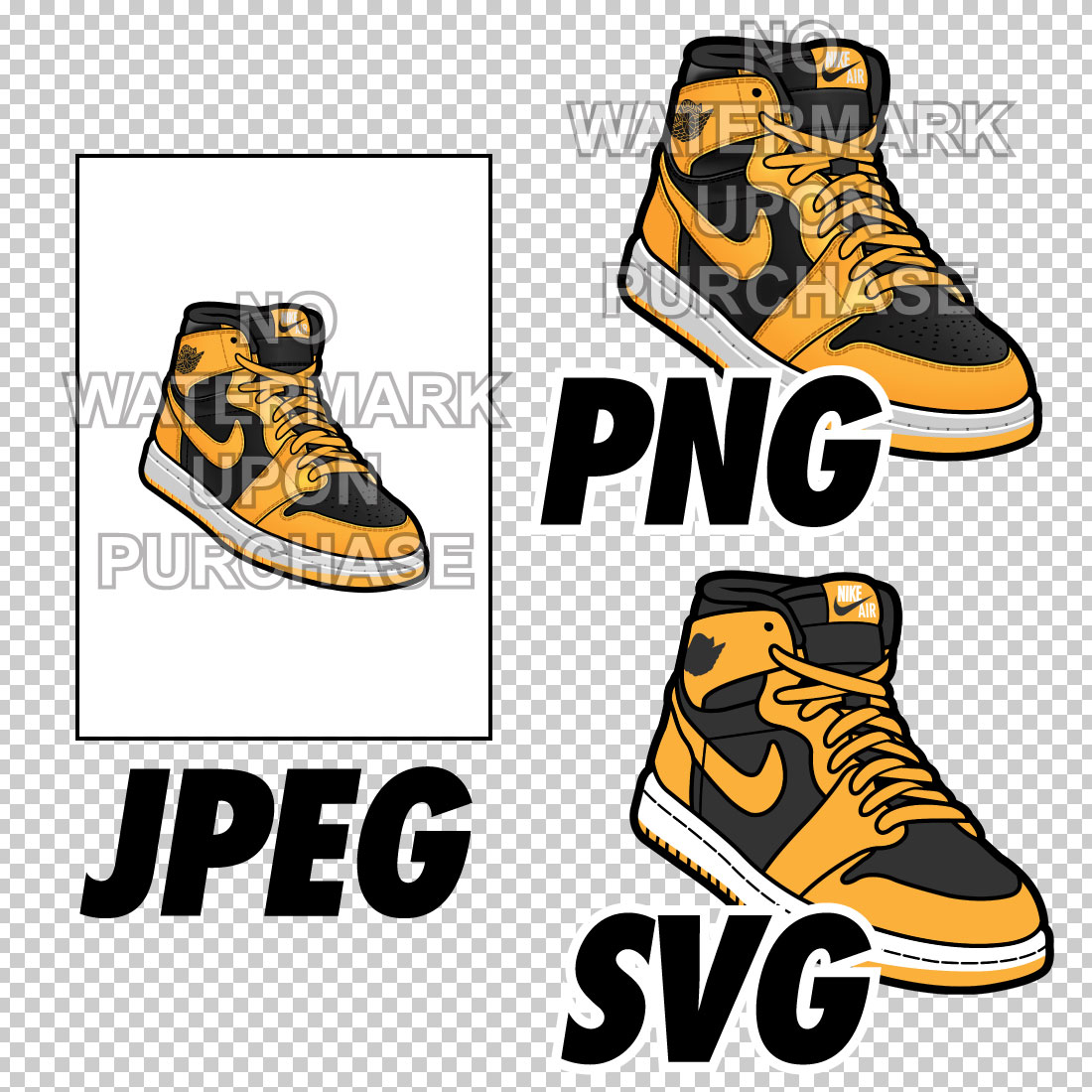 Air Jordan 1 Pollen JPEG PNG SVG right & left shoe bundle preview image.