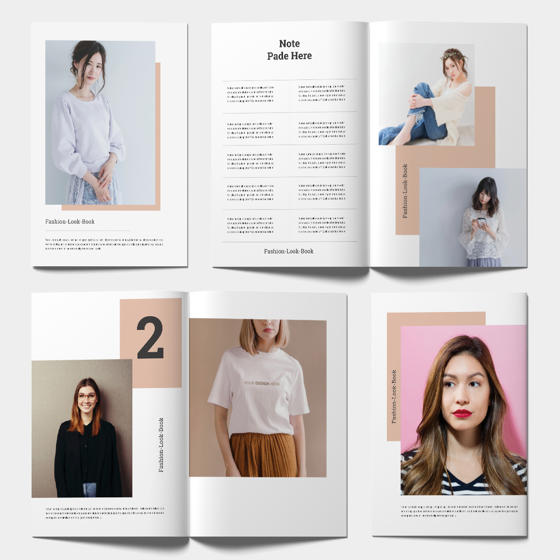 Look Book Magazine Template preview image.