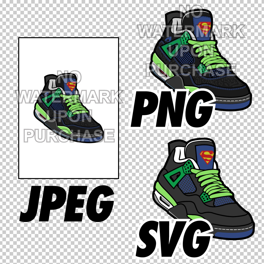 Air Jordan 4 Doernbecher JPEG PNG SVG digital download preview image.